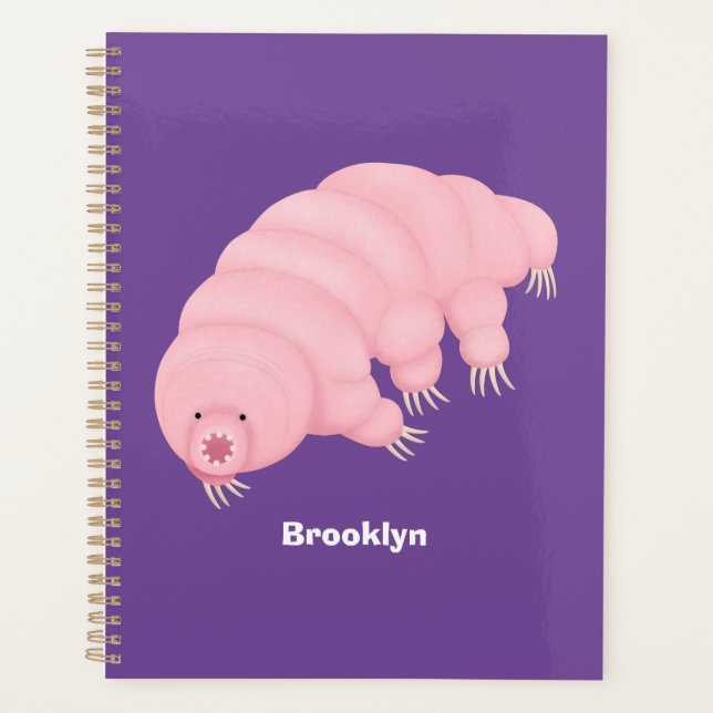 Cute pink tardigrade water bear cartoon planner (Front)