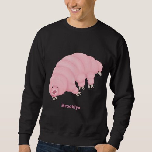 Cute pink tardigrade water bear cartoon sweatshirt