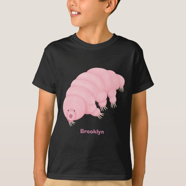 Cute pink tardigrade water bear cartoon  T-Shirt (Front)
