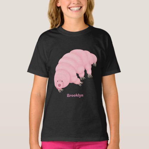 Cute pink tardigrade water bear cartoon  T_Shirt