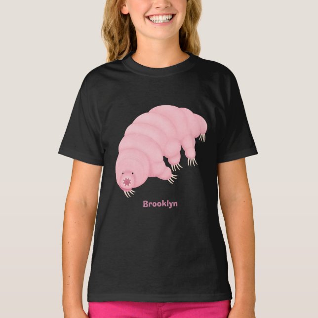 Cute pink tardigrade water bear cartoon  T-Shirt (Front)