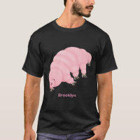 Cute pink tardigrade water bear cartoon