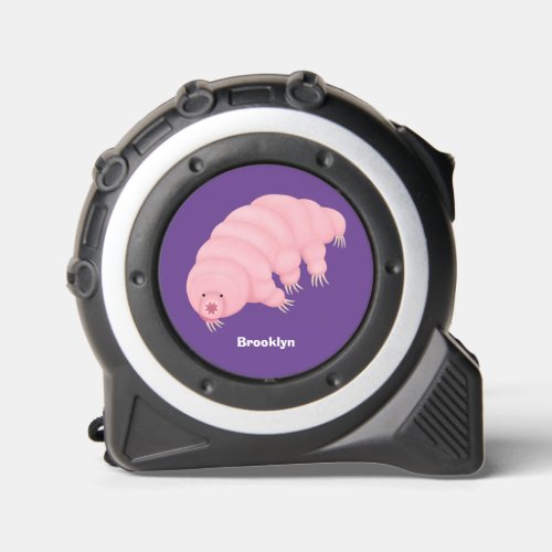Cute pink tardigrade water bear cartoon  tape measure