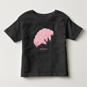 Cute pink tardigrade water bear cartoon toddler t-shirt