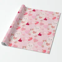 Sweet Pink Teddy Bear Heart Balloon Valentines Day Tissue Paper