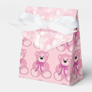Cute Pink Teddy Bear Pattern Favor Box