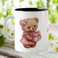 Cute Pink Teddy Bear Personalized