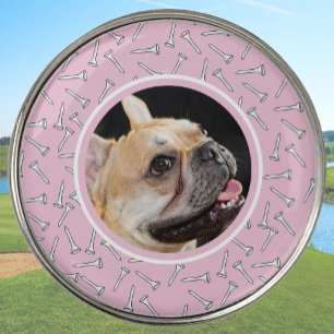Cute Pink Tees and Photo Custom Dog Golf Ball Marker