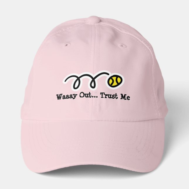 Cute pink tennis hat with funny quote (Front)