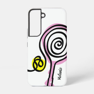 Cute pink tennis racket Samsung Galaxy S22 Case