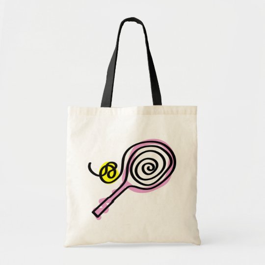 Cute pink tennis racket tote bag