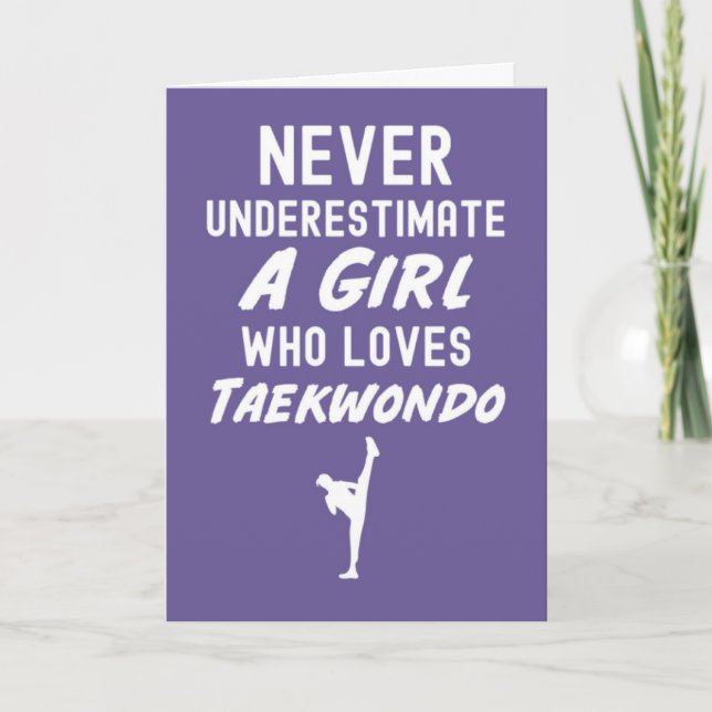 Cute Pink TKD Cards For Baby Girls Kids Taekwondo (Front)