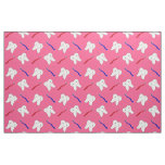 Cute pink toothburshes and teeth pattern fabric