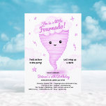 Cute Pink Tornado Themed 4th Birthday Kids party Invitation<br><div class="desc">Celebrate your little "Four-nado" with this adorable Pink 4th birthday party invitation! Featuring a cheerful tornado character,  fluffy clouds illustrations,  and fun storm-inspired phrases,  this design sets the tone for a whirlwind of laughter and memories. Perfect for weather-loving kids and energetic celebrations.</div>