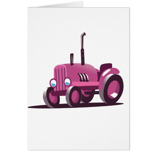 Cute Pink Tractor Cards (Front)