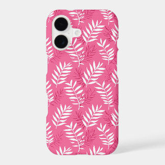 Cute pink Tropical beach leaf pattern  iPhone 17 Case