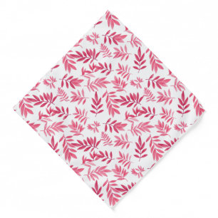 Cute pink tropical leaf tiled pattern bandana
