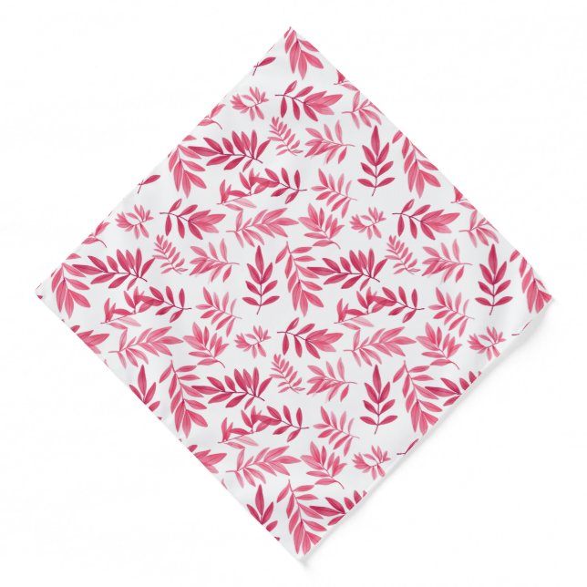 Cute pink tropical leaf tiled pattern  bandana (Front)