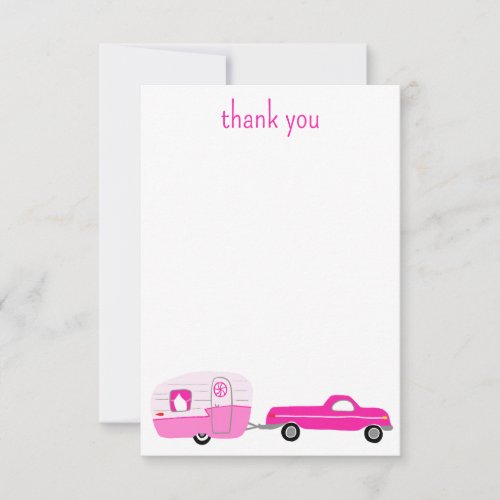 Cute Pink Truck  Trailer BABY SHOWER Custom Thank You Card