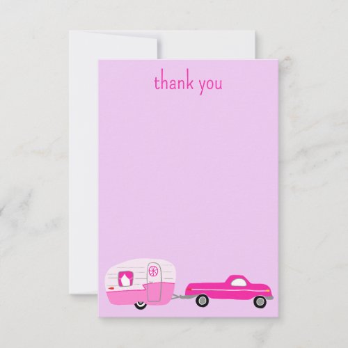 Cute Pink Truck  Trailer BABY SHOWER Custom Thank You Card