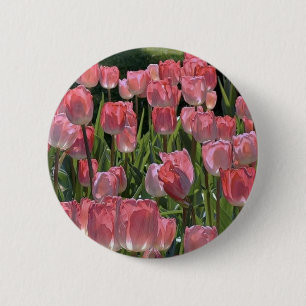 Cute pink tulip brooch button