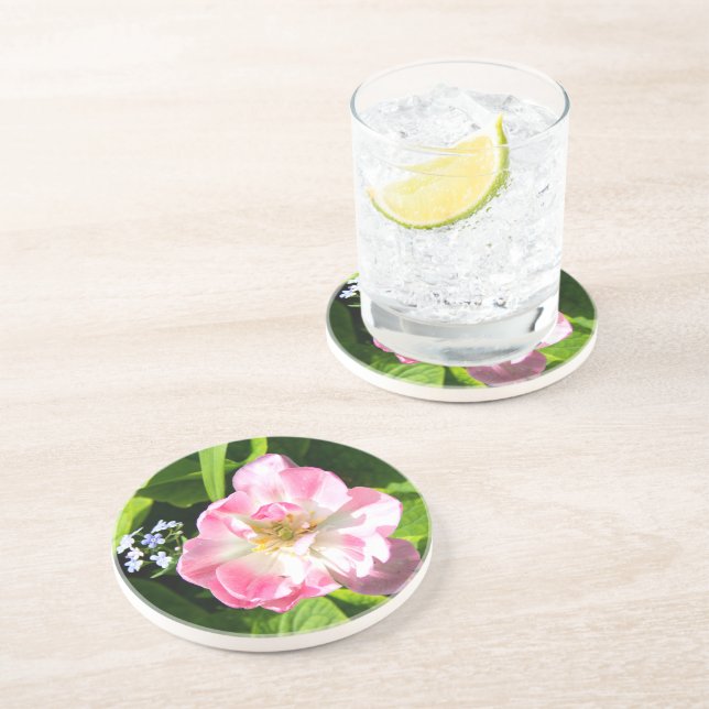 Cute pink tulip coaster (Side)