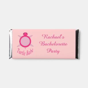 Cute Pink Turtle Babe Bachelorette Party Custom Hershey Bar Favors