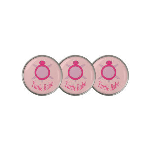 Cute Pink Turtle Babe Ball Markers