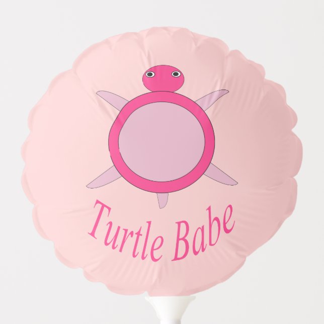 Cute Pink Turtle Babe Balloon (Front)