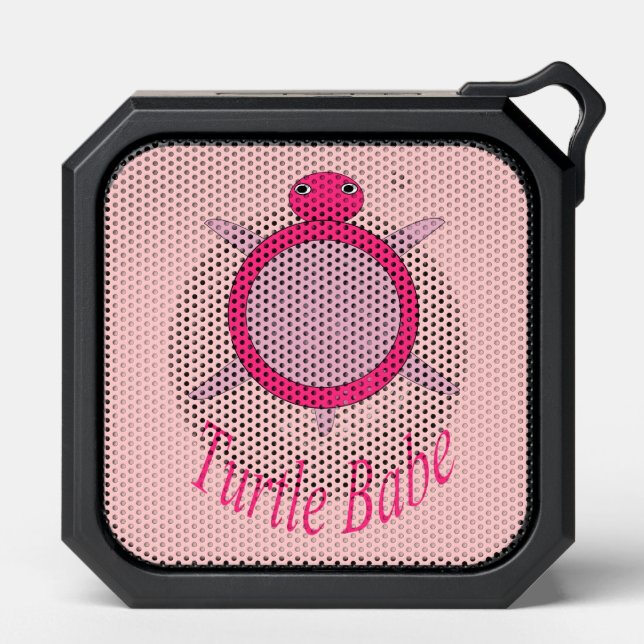 Cute Pink Turtle Babe Bluetooth Speaker (Front)
