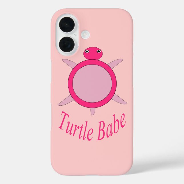 Cute Pink Turtle Babe Case-Mate iPhone Case (Back)