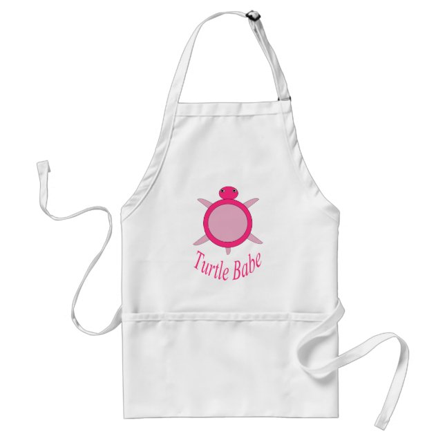 Cute Pink Turtle Babe Cooking Apron (Front)