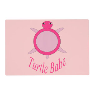 Cute Pink Turtle Babe Custom Placemat