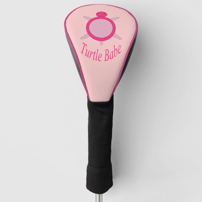 Cute Pink Turtle Babe Driver Cover (Front)