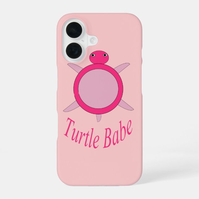 Cute Pink Turtle Babe Iphone Case (Back)