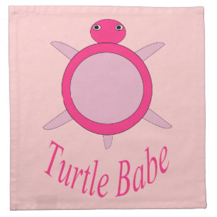Cute Pink Turtle Babe Napkins