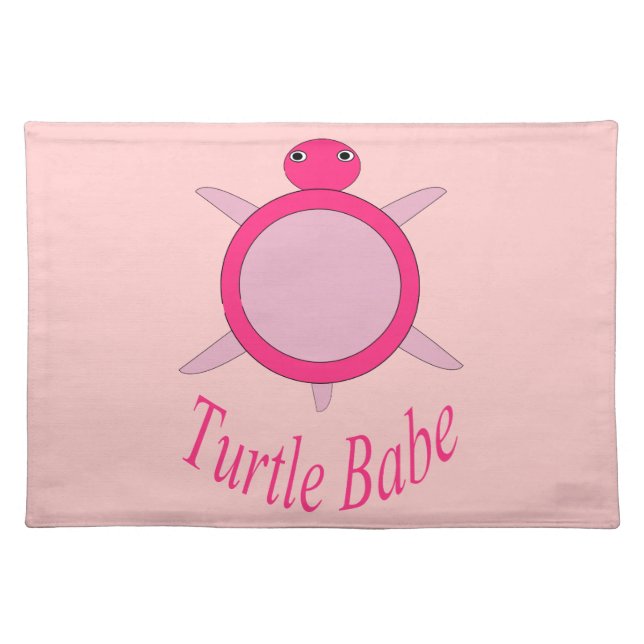 Cute Pink Turtle Babe Placemat (Front)