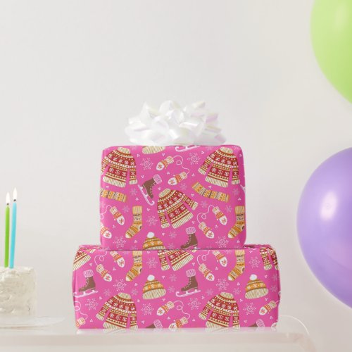 Cute Pink Ugly Christmas Sweater Weather Wrapping Paper