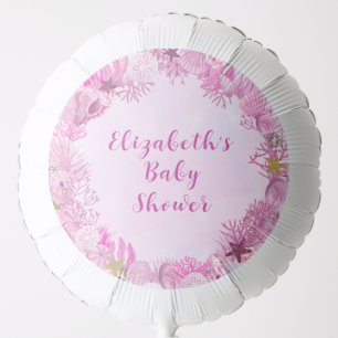 Cute Pink Under the Sea Girl Baby Shower Balloon