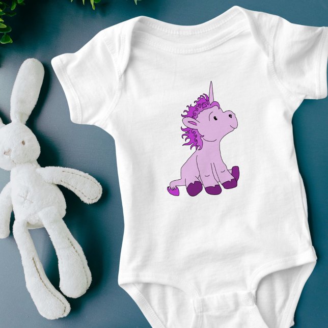Cute Pink Unicorn Baby Girl Baby Bodysuit (Creator Uploaded)
