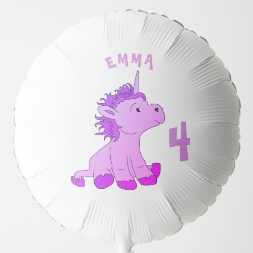 Cute Pink Unicorn Birthday Party Balloon - Cute Pink Unicorn Birthday Party Balloon. The balloon has a cute little sitting unicorn. Personalize the balloon with your child`s name and age. Perfect for a girl`s birthday party.