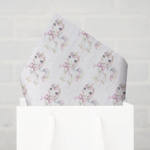 Cute Pink Unicorn Birthday Tissue Paper