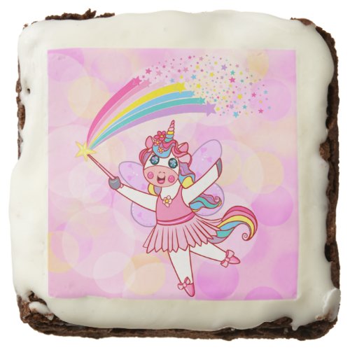 Cute Pink Unicorn Fairy Princess Dozen Brownies
