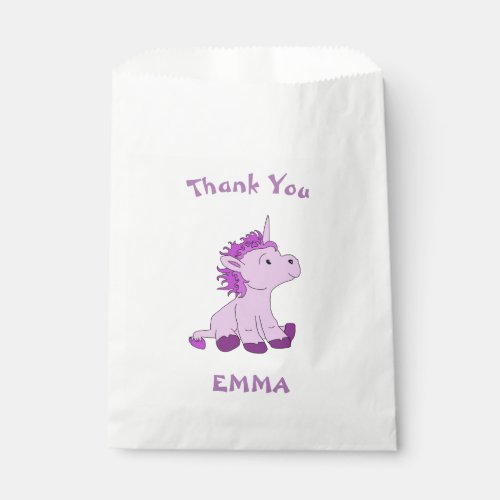 Cute Pink Unicorn Girl Name Thank You Favor Bag - Cute Pink Unicorn Girl Name Thank You Favor Bag. This favor bag comes with a cute little unicorn with text Thank you and a child`s name. It`s perfect for a girl`s celebrations. Personalize with your name.
