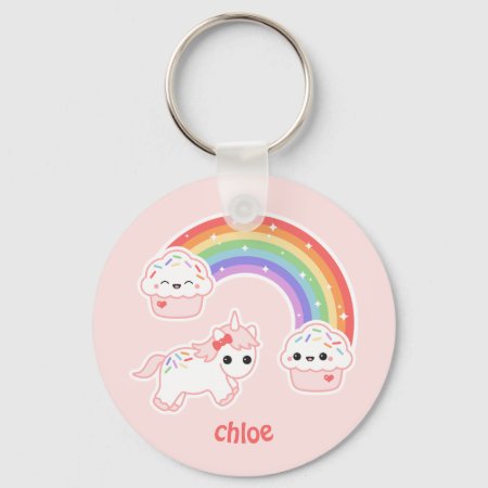 Cute Pink Unicorn Keychain