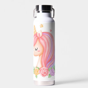 Cute Pink Unicorn kids Water Bottle