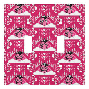 Cute Pink Unicorn Land And Castle Light Switch Cover