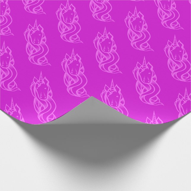 Cute Pink Unicorn Pattern Magical Wrapping Paper (Corner)