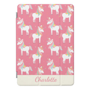 Cute Pink Unicorn Pattern Personalized iPad Pro Cover
