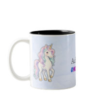 Cute pink unicorn pattern personalized name
